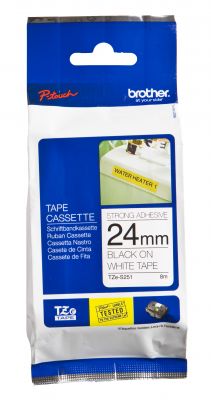Nastro per etichett. nero/bianco 24mm