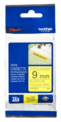 Nastro per etichett. nero/giallo 9mm