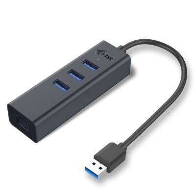 USB 3.0 METAL HUB 3 PORT + GIGABIT ETHERNET