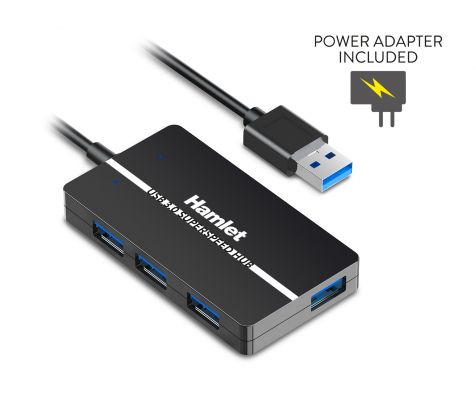 HUB USB 3.0 SLIM A 4 PORTE CON ALIMENTATORE